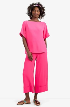 Trina Turk Trina Turk Bahooka Cropped Wide-Leg Georgette Pant