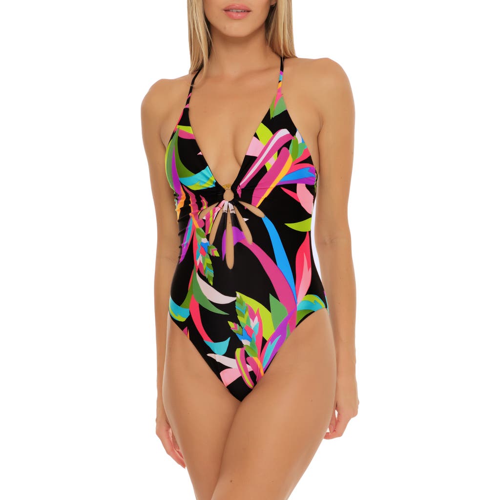 Trina Turk Trina Turk Birds of Paradise O-Ring One-Piece Swimsuit 