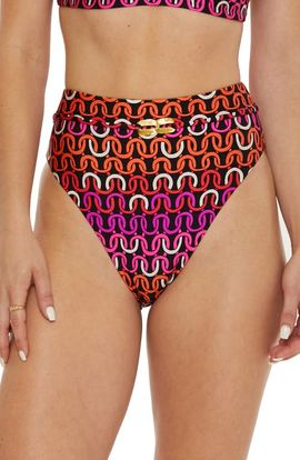 Trina Turk Trina Turk Echo Belted High Waist Bikini Bottoms