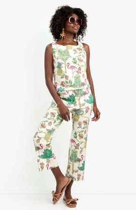 Trina Turk Trina Turk Lulu Flamingo Fizz Voile Trousers 