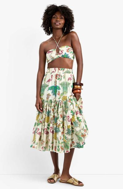 Trina Turk Trina Turk Marsay Flamingo Fizz Voile Skirt 