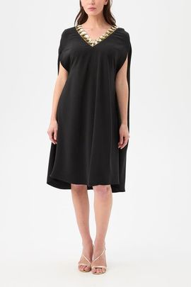 Trina Turk Trina Turk Masquerade 3 Embellished Cape Sleeve Dress