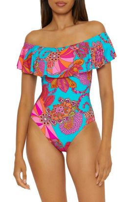 Trina Turk Trina Turk Meilani Off the Shoulder One-Piece Swimsuit
