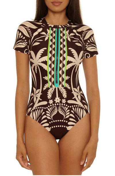 Trina Turk Trina Turk Syros Front Zip One-Piece Swimsuit