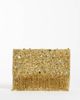 True Decadence True Decadence beaded fringe envelope clutch in gold - 1