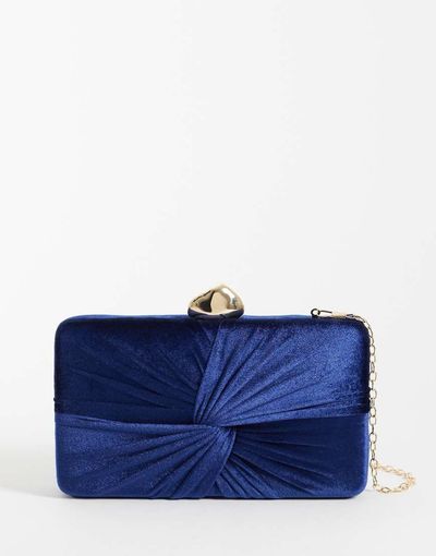 True Decadence True Decadence clutch bag in midnight blue velvet-Navy