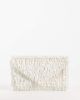 True Decadence True Decadence envelope clutch bag in cream sequin-White - 1