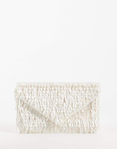 True Decadence True Decadence envelope clutch bag in cream sequin-White