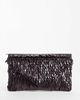 True Decadence True Decadence envelope clutch purse in chocolate sequins-Brown - 1