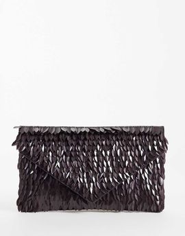 True Decadence True Decadence envelope clutch purse in chocolate sequins-Brown