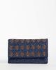 True Decadence True Decadence floral embellished clutch bag in blue and bronze - 1