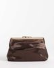 True Decadence True Decadence framed clutch bag in chocolate satin-Brown - 1