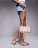 True Decadence True Decadence fringe and flower straw envelope clutch bag in brown/white-Multi - 3