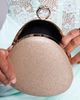 True Decadence True Decadence hard clutch bag with crossbody strap in gold glitter-pink - 4