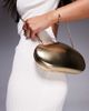 True Decadence True Decadence hard molten clutch bag with detachable crossbody strap in gold tone - 4