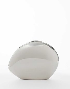 True Decadence True Decadence hard shell clutch purse in silver metallic