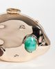 True Decadence True Decadence hard shell clutch purse with inset faux stones in gold-tone metallic - 3