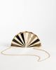 True Decadence True Decadence hard shell fan clutch purse in gold-tone metallic - 4