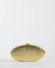 True Decadence True Decadence oval hard clutch bag in textured gold - 1