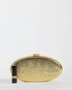 True Decadence True Decadence oval hard clutch bag in textured gold - 2
