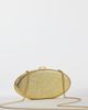 True Decadence True Decadence oval hard clutch bag in textured gold - 4