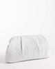 True Decadence True Decadence pleated pillow clutch purse with crossbody strap in cream-White - 1