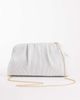 True Decadence True Decadence pleated pillow clutch purse with crossbody strap in cream-White - 4