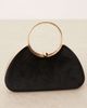 True Decadence True Decadence velvet clutch bag with detachable crossbody strap in black and gold - 2