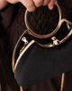 True Decadence True Decadence velvet clutch bag with detachable crossbody strap in black and gold - 3