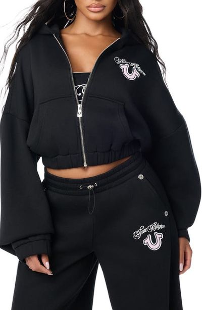 True Religion True Religion Applique Cropped Full Zip Hoodie