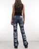 True Religion True Religion Becca bootcut logo jeans in dark wash blue - 1