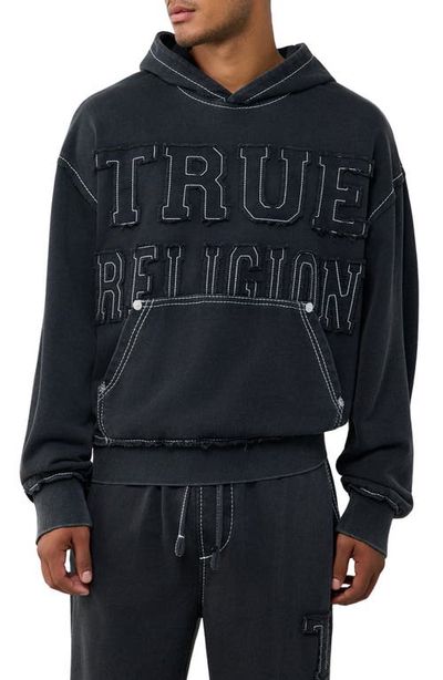 True Religion True Religion Big T Appliqué Boxy Hoodie