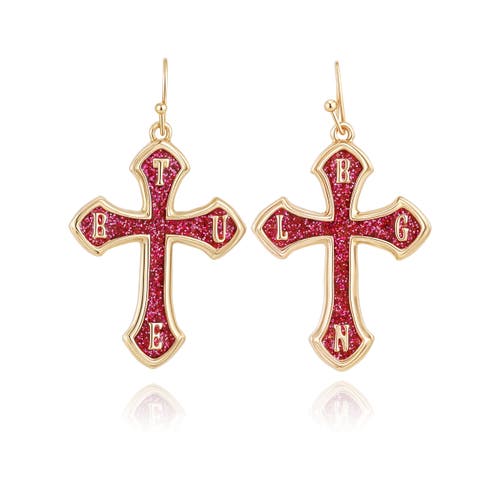 True Religion True Religion Black Logo Accent Hoop Earrings