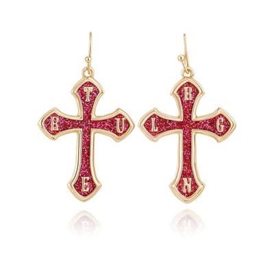 True Religion True Religion Black Logo Accent Hoop Earrings