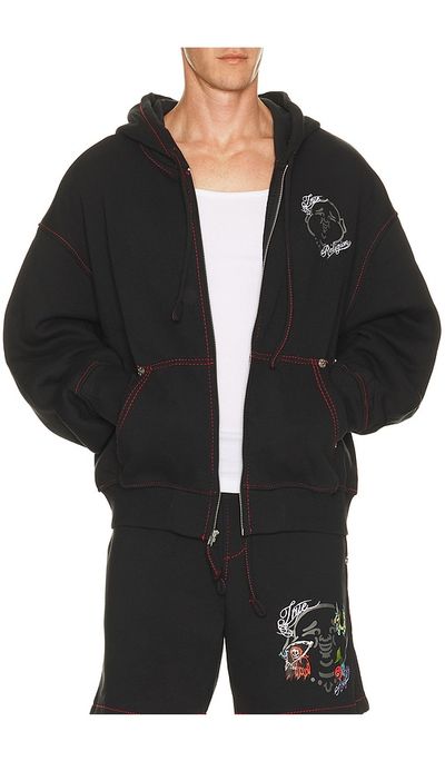 True Religion True Religion Buddha Face Big T Boxy Zip Up Hoodie