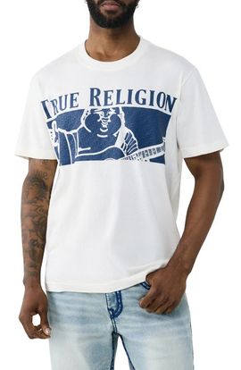 True Religion True Religion Checkered Buddha Cotton Graphic T-Shirt