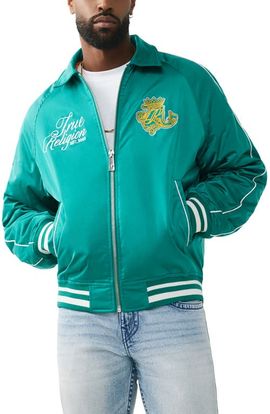 True Religion True Religion Crest Satin Retro Bomber Jacket