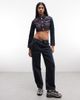 True Religion True Religion cropped contrast stitch denim jacket in dark blue - 2
