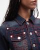 True Religion True Religion cropped contrast stitch denim jacket in dark blue - 3