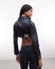 True Religion True Religion cropped contrast stitch denim jacket in dark blue - 4