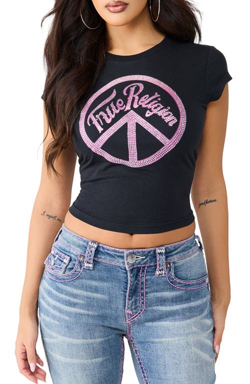 True Religion True Religion Crystal Embellished Graphic Stretch Cotton Baby Tee