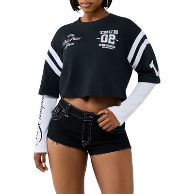 True Religion True Religion Crystal Jersey Graphic Sporty Top