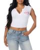 True Religion True Religion Crystal Leopard Ribbed Notch Neck T-Shirt - 1