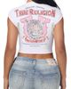 True Religion True Religion Crystal Leopard Ribbed Notch Neck T-Shirt - 2