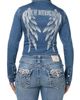 True Religion True Religion Crystal Logo Zip Front Denim Shirt - 2
