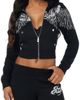 True Religion True Religion Crystal Wing Shrunken Full Zip Hoodie - 1