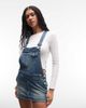 True Religion True Religion denim overalls mini dress in medium wash blue - 1