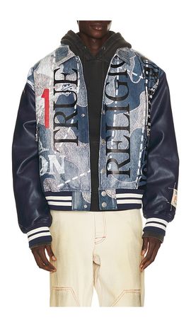 True Religion True Religion Denim Print Bomber Jacket