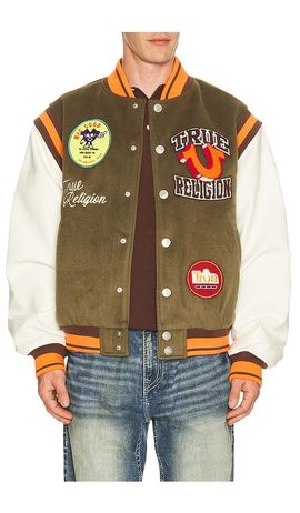 True Religion True Religion Garden Logo Retro Varsity Jacket
