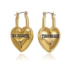 True Religion True Religion Heart Lock Hoop Earrings